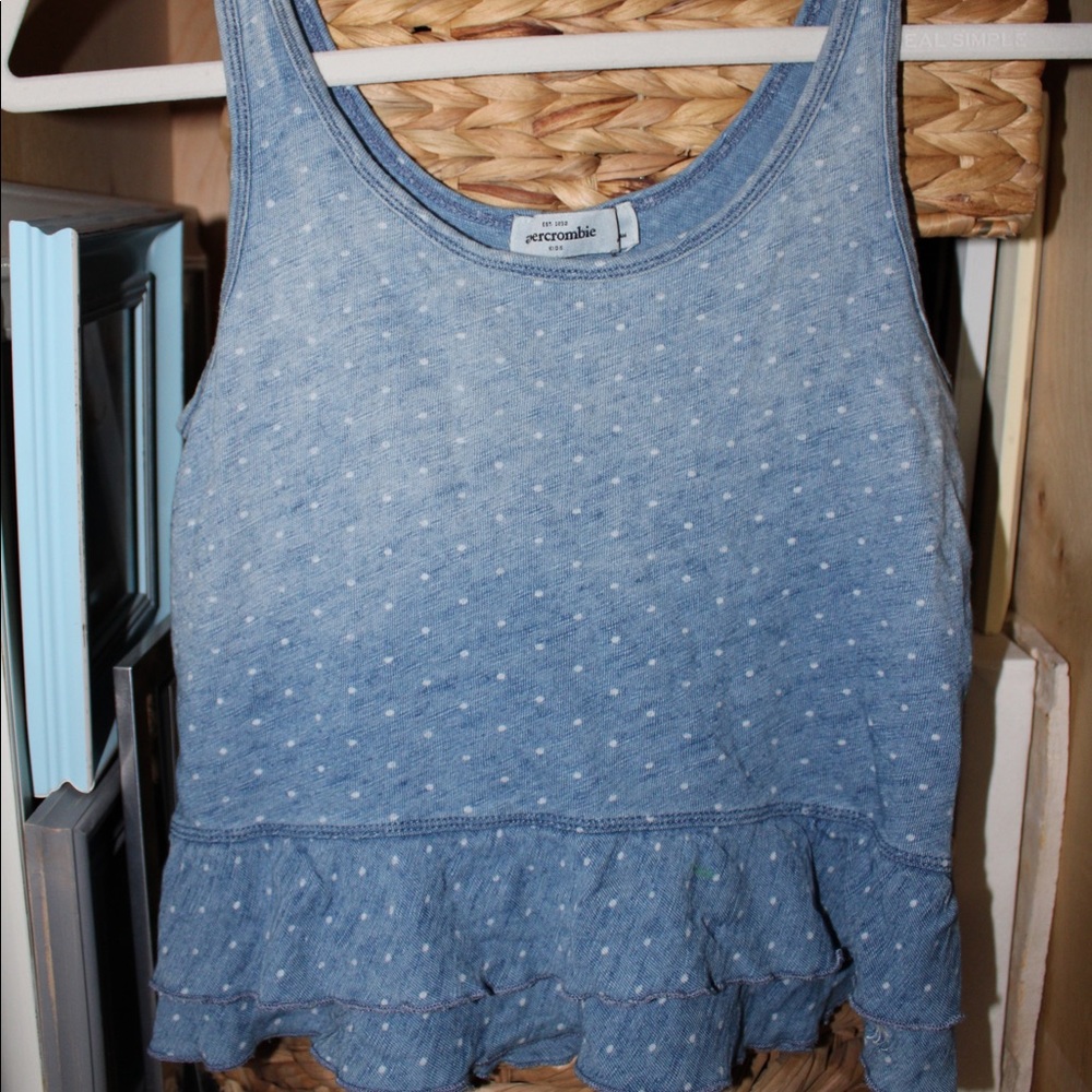 Denim color polka dot blouse
